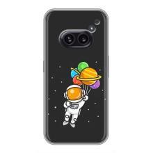 Силиконовый Чехол с принтом "Космонавты" на Nothing Phone 2a – Космонавт с шариками
