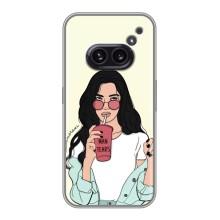 Силіконовый Чохол на Nothing Phone 2a з картинкой Модных девушек – З напоєм
