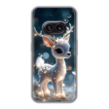 Яркий чехол для Nothing Phone 2a с Зимними Оленятами – Блистающий оленёнок