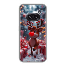 Яркий чехол для Nothing Phone 2a с Зимними Оленятами – Олень среди подарков