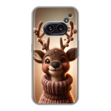 Яркий чехол для Nothing Phone 2a с Зимними Оленятами – Олень в свитере