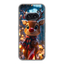 Яркий чехол для Nothing Phone 2a с Зимними Оленятами – Олень в шарфе