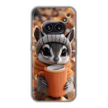 Печатный чехол «Зверята с кофе» для Nothing Phone 2a – Грызунчик с кофе
