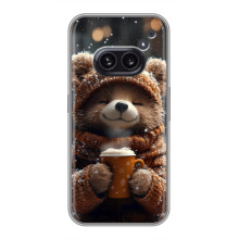 Печатный чехол «Зверята с кофе» для Nothing Phone 2a – Мишка с кофе