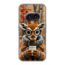 Печатный чехол «Зверята с кофе» для Nothing Phone 2a – Жираф с кофе