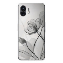 Чохол з квітковим принтом на Фон 3 – Чорні квіти