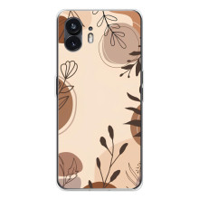 Чохол з квітковим принтом на Фон 3 – Коричневі квіти