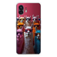 Чохол з принтом стильні тварини для Фон 3 – Лами в окулярах