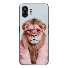 Чохол з принтом стильні тварини для Фон 3 – Лев в окулярах