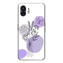Силконовий чохол з принтом в квітах на Nothing Phone 3 (Фіолетовий букет)