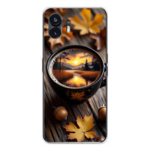 Чехол с уникальным дизайном «Осень с кофе» для Nothing Phone 3 – Тёмный кофе