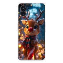 Яркий чехол для Nothing Phone 3 с Зимними Оленятами – Олень в шарфе