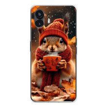 Друкований чохол 'Звірята з кавою' для Nothing Phone 3 – Білка з кавою