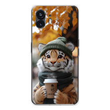 Друкований чохол 'Звірята з кавою' для Nothing Phone 3 – Тигр з кавою
