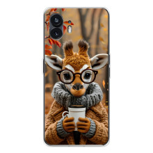 Друкований чохол 'Звірята з кавою' для Nothing Phone 3 – Жираф з кавою