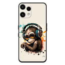 Чехол с Обезьянами Nothing Phone (3a) Lite - (AlphaPrint) – Макака в наушниках
