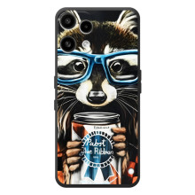 Чехол с принтом для Ничего Телефон (3а) Лайт 
 - (Прикольные) (AlphaPrint) – Енот с банкой