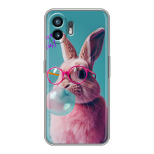 Чехол с принтом стильные животные для Ничего Телефон (3а) Лайт 
 – Кролик в очках