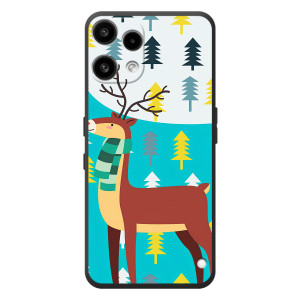 Силиконовый бампер с картинкой животных для Nothing Phone (3a) Lite (Олень с шарфом)