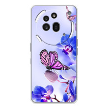 Чохли з квітами для Nothing Phone (3a) Pro (VPrint) (Метелик на квітах)