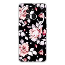 Чохли з квітами для Nothing Phone (3a) Pro (VPrint) (Квіти на чорному)