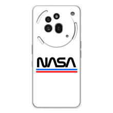 Силіконовый бампер з принтом "Наса" на Nothing Phone (3a) Pro – NASA на білому тлі