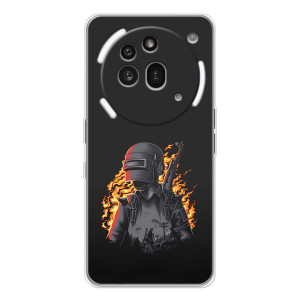 Силиконовый чехол с картинкой "Герой Pubg" на Nothing Phone (3a) Pro (В огне)