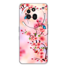 Чохол з картинкою Сакури на Nothing Phone (3a) Pro – Метелики на сакурі