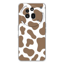 Чохол з принтом корови на Нотінг Фон (3а) Про (Коричневий принт)
