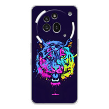 Силиконовый бампер с картинкой животных для Nothing Phone (3a) Pro (Тигр-Арт)