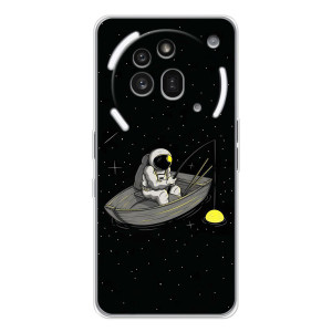 Силиконовый Чехол с принтом "Космонавты" на Nothing Phone (3a) Pro – Космонавт на рыбалке