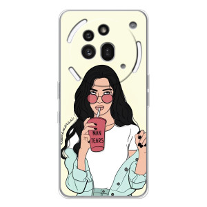 Силиконовый Чехол на Nothing Phone (3a) Pro с картинкой Стильных Девушек – С напитком
