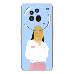 Силиконовый Чехол на Nothing Phone (3a) Pro с картинкой Стильных Девушек – Желтая кепка