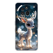 Яркий чехол для Nothing Phone (3a) Pro с Зимними Оленятами – Блистающий оленёнок