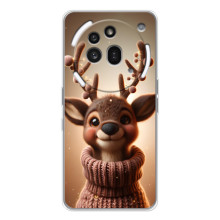 Яркий чехол для Nothing Phone (3a) Pro с Зимними Оленятами – Олень в свитере