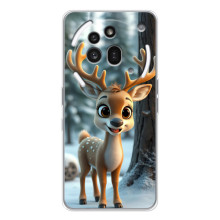 Яркий чехол для Nothing Phone (3a) Pro с Зимними Оленятами – Оленёнок в лесу
