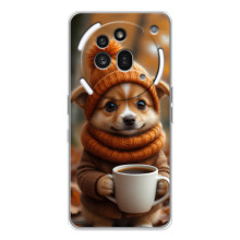 Друкований чохол 'Звірята з кавою' для Nothing Phone (3a) Pro – Песик з кавою