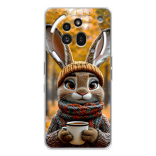 Друкований чохол 'Звірята з кавою' для Nothing Phone (3a) Pro – Зайчик з кавою
