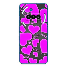 Чехлы для любимой на Натинг Фон (3а) (VPrint) (Pink hearts)