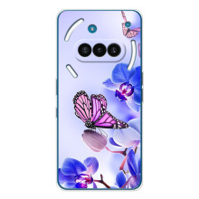 Чехлы с Цветами для Nothing Phone (3a) (VPrint) (Бабочка на цветочке)
