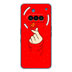 Чехлы (Знак сердечка) на Nothing Phone (3a) – Сердце на красном