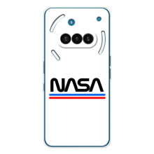 Силіконовый бампер з принтом "Наса" на Nothing Phone (3a) – NASA на білому тлі