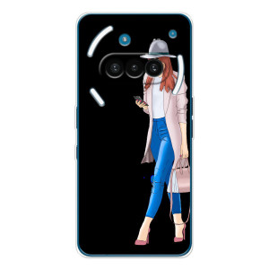 Чехол с картинкой Модные Девчонки Nothing Phone (3a) – Девушка со смартфоном