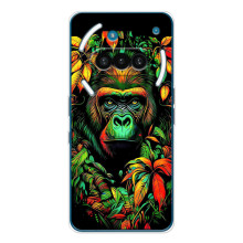 Чехол с Обезьянами Nothing Phone (3a) - (AlphaPrint) (Обезьяна в тропиках)