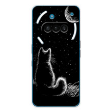 Чехол с принтом для Nothing Phone (3a) (AlphaPrint) Модные коты (Котик и луна)