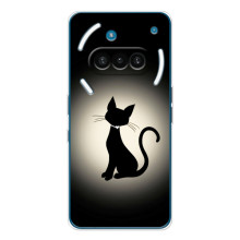 Чехол с принтом для Nothing Phone (3a) (AlphaPrint) Модные коты (Силуэт котика)