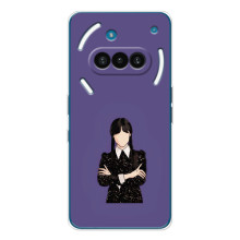 Чехлы Венсдей на Nothing Phone (3a) Уэнсдей (AlphaPrint) (Уэнздей в черном)