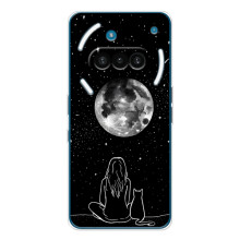 Чехол с рисунком кот на Nothing Phone (3a) (Девушка с котом)