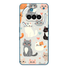 Чехол с рисунком кот на Nothing Phone (3a) (Коллаж котов)