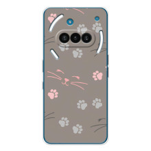 Чехол с рисунком кот на Nothing Phone (3a) (Лапы и усы)